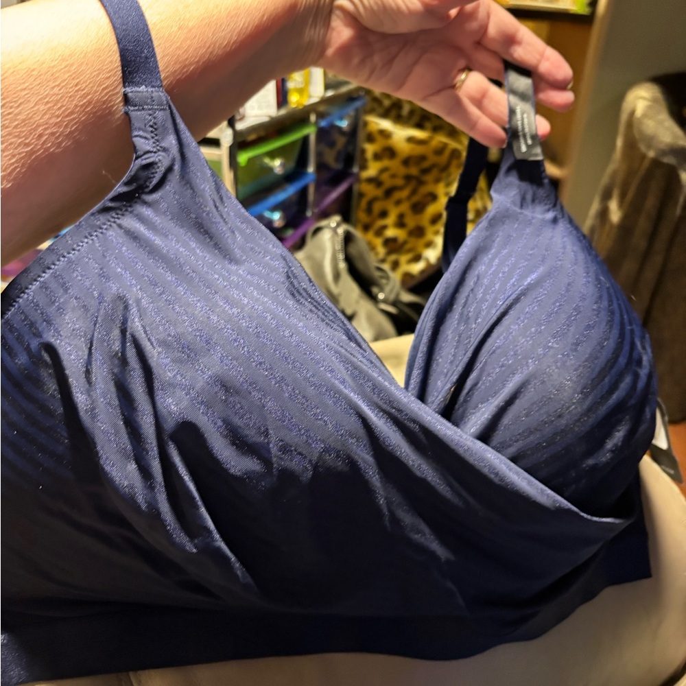 Deesse Lingerie  Blue Draped Full Support Intimate Bra Size 42H.  New!